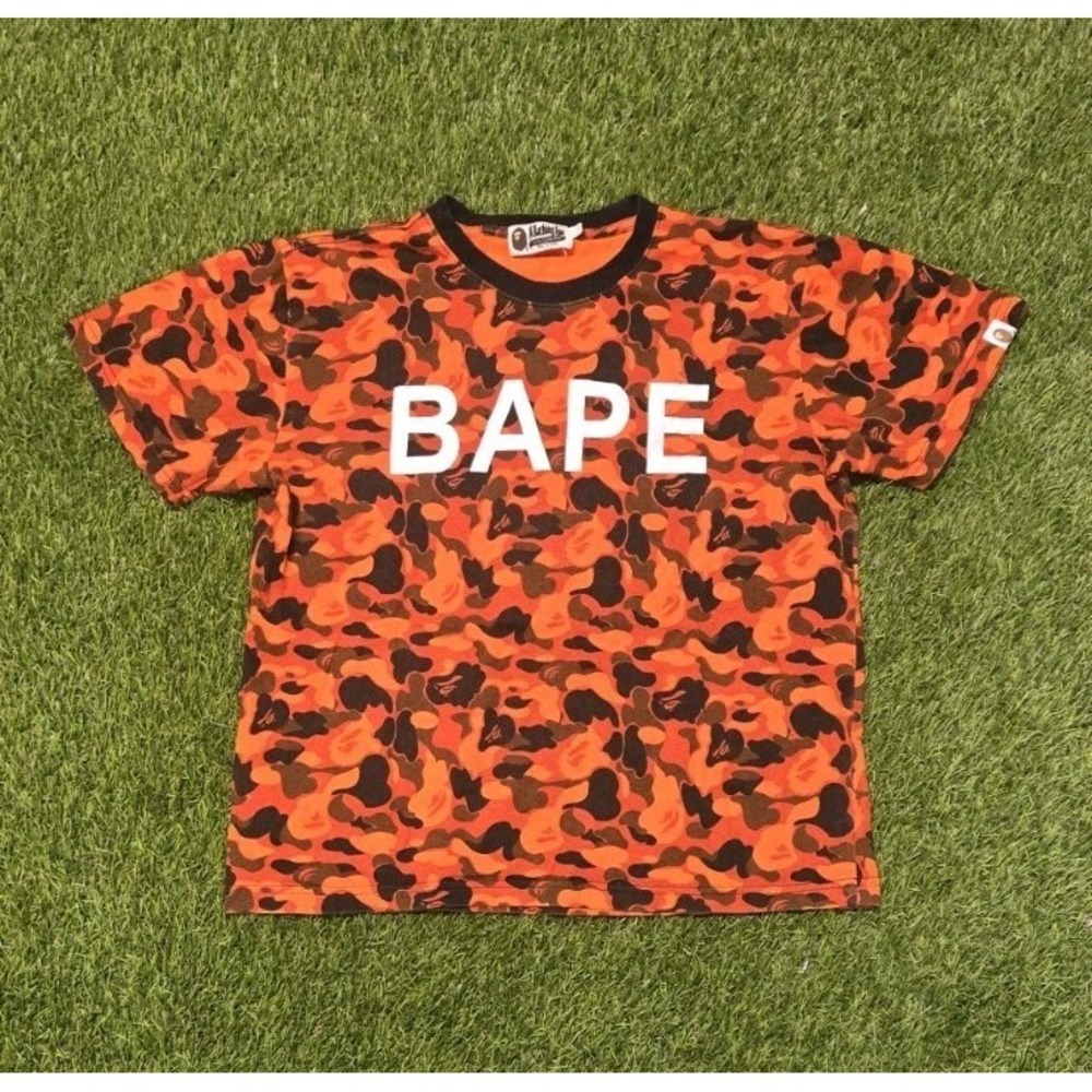 BAPE A Bathing Ape x XO The Weeknd Orange Camo T-Shirt Til We Overdose Mens L